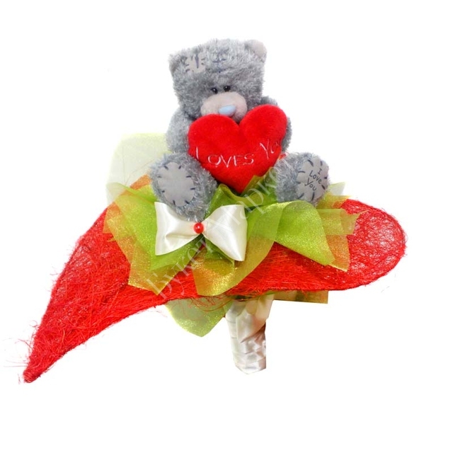 Букет для детей «Мишка с сердцем»