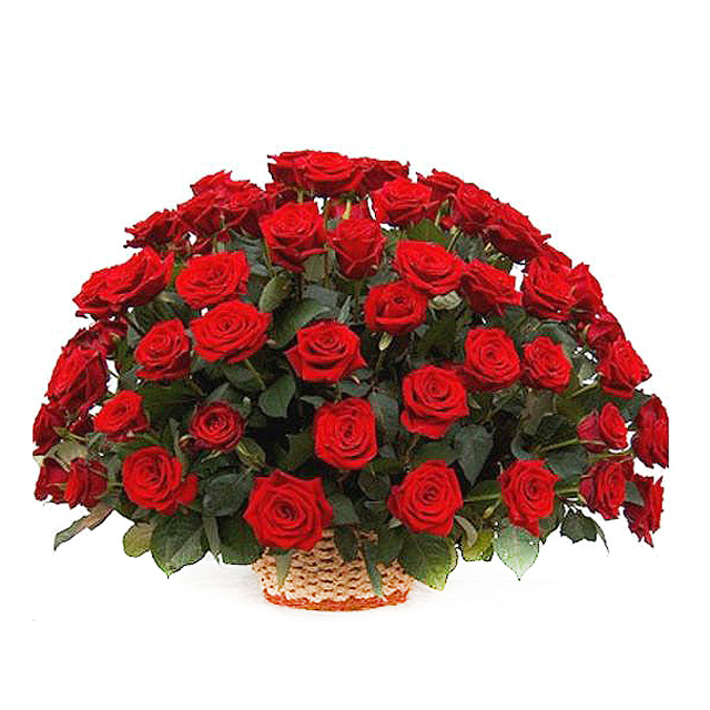 Корзина из 101 розы